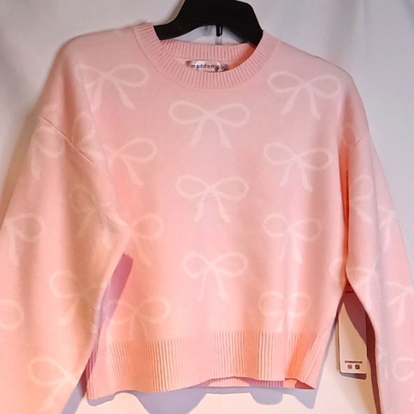 Madden Girl Pink 🩷 & White 🎀 Sweater - Picture 5 of 12